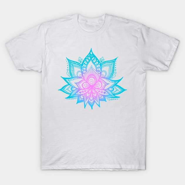 Pastel Vibes Lotus Flower Mandala T-Shirt by julieerindesigns